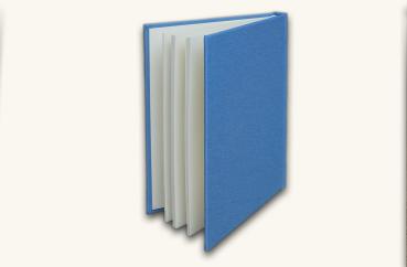 Preview: Edel Notizbuch Leinen hellblau, blanko Schreib - und Zeichenpapier